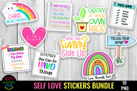 Download Self Love Stickers Bundle I Motivational - Stickers Collection
