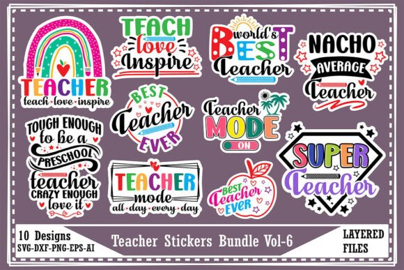 Download Teacher Stickers Bundle Vol-6 - Stickers Collection