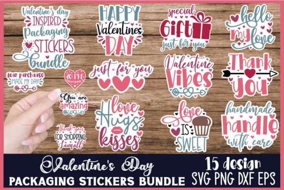 Download Valentine's Day Packaging Stickers Bundl - Stickers Collection