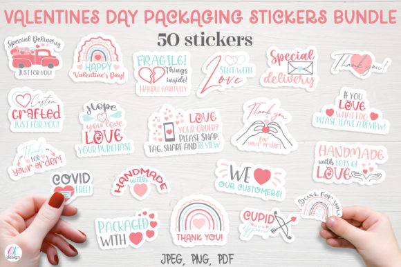 Download Valentines Day Packaging Stickers Bundle - Stickers Collection