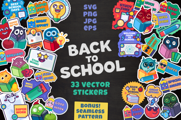 Download Cartoon School Stickers Set - Stickers Collection