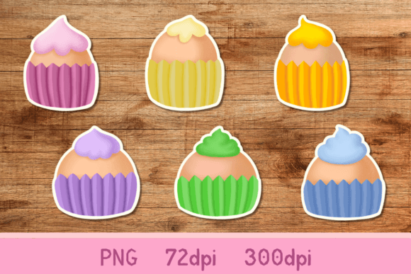 Download Cupcake Colorful PNG Stickers - Stickers Collection