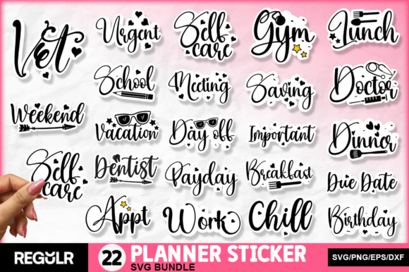 Download Planner Stickers SVG Bundle - Stickers Collection