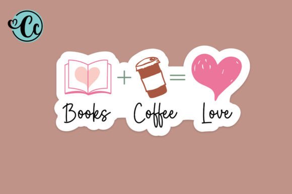 Download Books Coffee Love Stickers, Book Sticker - Stickers Collection