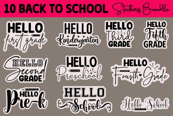 Download Back to School Stickers Designs Bundle - Stickers Collection