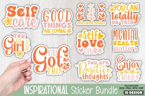 Download Inspirational Stickers SVG Bundle - Stickers Collection