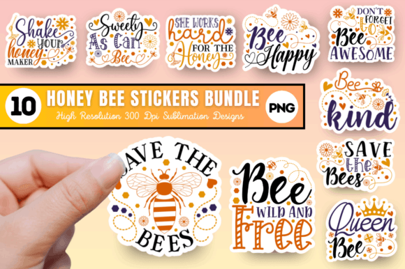 Download Honey Bee Stickers Bundle, Bee Stickers - Stickers Collection
